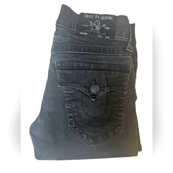 True Religion Rocco Relaxed Skinny Men's Black Jeans - Picture 3 of 7